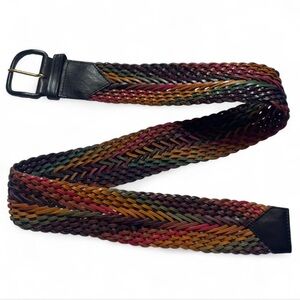 Vintage America Multicolor Leather Woven Belt